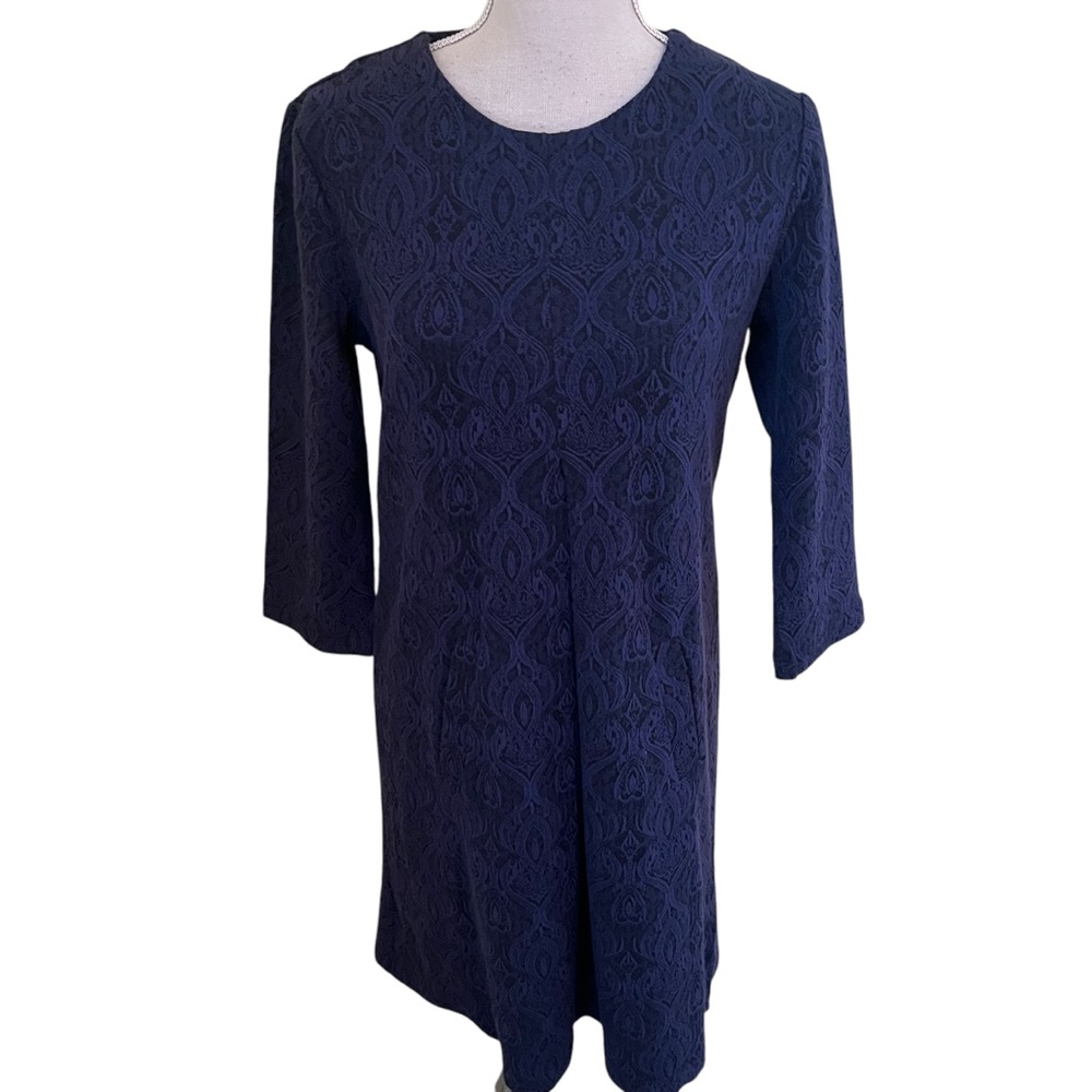 Tyler Boe Blue/Black Jacquard Paisley Knit "Cindy" Dress S
